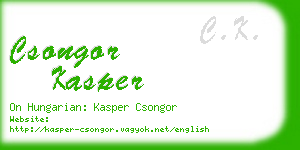 csongor kasper business card